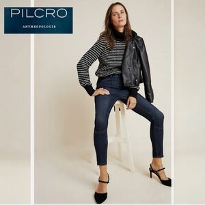 ANTHROPOLOGIE Pilcro And The Letterpress High Rise Denim Legging MOTO Jeans | 28